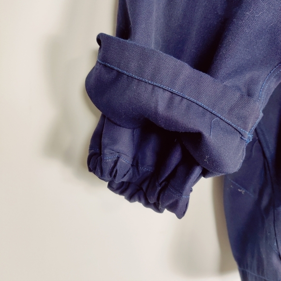 80s Vintage Hiking Jacket Navy Outdooring Coat Canvas Size XL Gorpcore Nautical - Picture 6 of 13